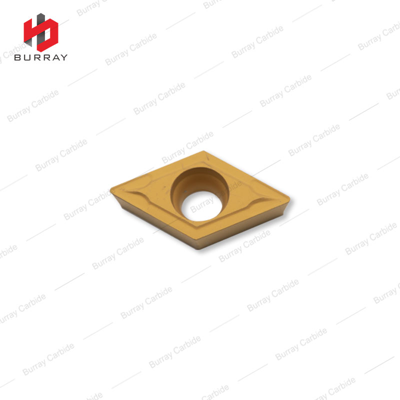 Tungsten Carbide Turning Inserts DCMT11T304-TF With Yellow CVD Coating 